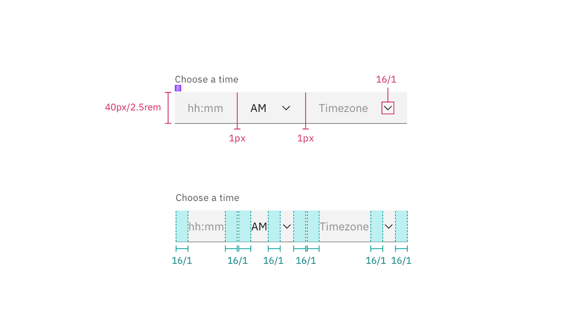 Structure for a time picker